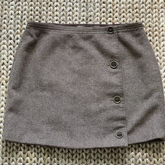 Prana Nicky Wrap Side Button Mini Skirt Espresso Brown Size 2 - Picture 2 of 8